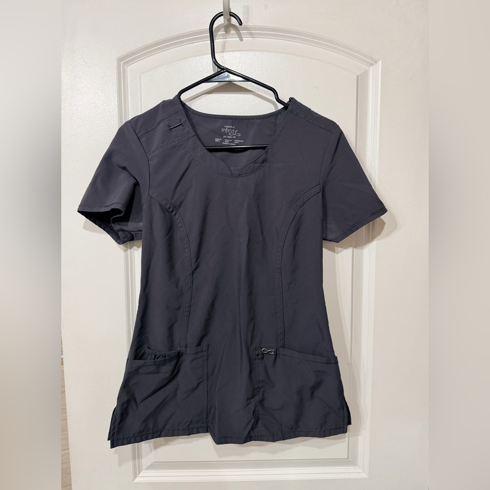 Cherokee Women's Dark Gray Short Sleeve Top XS